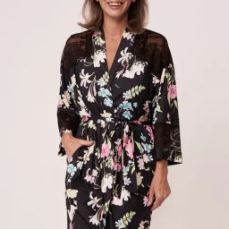 La Vie En Rose Black Printed Robe-picture-6