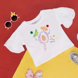 Pantaloons Junior White Cotton Printed Top-image-41