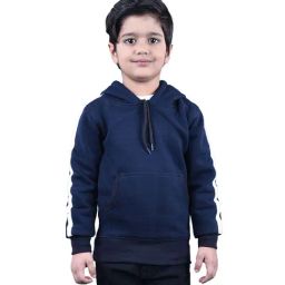 Ahhaaaa Kids Navy Solid Hoodie-image-23