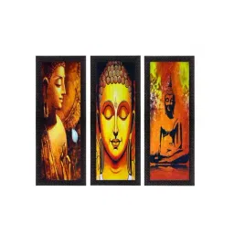 eCraftIndia Set Of 3 Lord Buddha Satin Matt Texture UV Art Painting-image-32