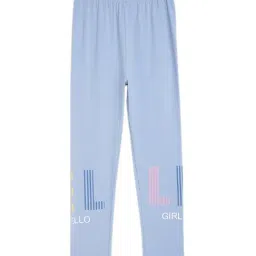 Elle Kids Blue Cotton Printed Leggings-picture-18