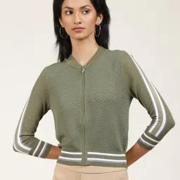 Label Ritu Kumar Olive Self Design Jacket-picture-14