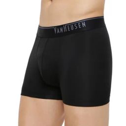 Van Heusen Regular Fit 4 Way Stretch Body Defining Fit Solid Trunks - Black image 3