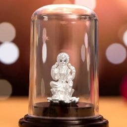 Zavya Luminous Grace Rhodium Plated 999 Silver Lakshmi Ji Idol-image-17