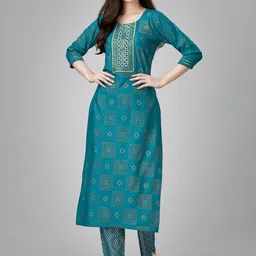 HERE&NOW Women Paisley Embroidered Regular Kurta with Palazzos-picture-32