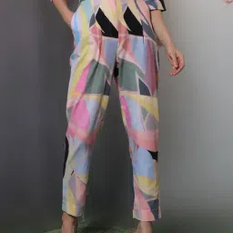 RAREISM Pink Cotton Printed Trousers-image-19