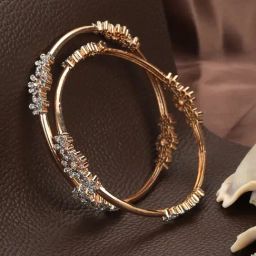 Priyaasi American Diamond Rose Gold-Plated Bangles - Set of 2-14