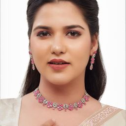 R A Enterprises Rhodium-Plated Alloy Jewellery Set-image-37