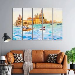 999Store Printed Multicolor MDF 5 Panels Wall Art-52