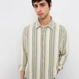 Spykar Men Beige Slim Fit Striped Full Sleeve Casual Shirt-image-53