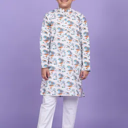 KRAFT INDIA Boys Floral Printed Regular Kurta with Pyjamas-picture-32
