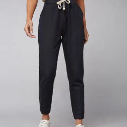 DOLCE CRUDO Black Denim Regular Fit Mid Rise Joggers-image-89