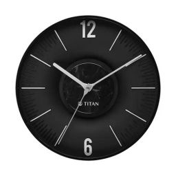 Titan Earth Flare Black Plastic Marble Texture Wall Clock-29