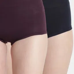 Bleeding Heart Navy & Wine Plain Panties - Pack Of 2-image-91