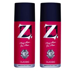 Z-MAGNETISM FOR MEN Classic Set Of 2 Long Lasting Deodorant Body Spray -150ml(100g) Each-18