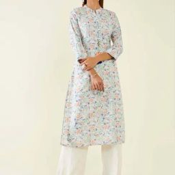 Soch Grey Linen Printed Straight Kurta-image-62