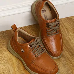Red Chief Men Tan Derbys-16