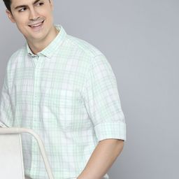 Mast & Harbour Men Green Standard Opaque Checked Casual Shirt-image-98