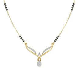 Emori 14k Yellow Gold & Diamond Twisted V Mangalsutra-image-54