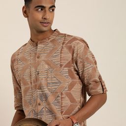 Taavi Shibori Printed Pure Cotton Casual Shirt-image-83