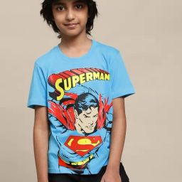 Kidsville Blue & Red Cotton Printed Superman T-Shirt-picture-48