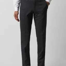 Van Heusen Grey Slim Fit Checks Trousers-picture-23