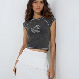 Nuon by Westside Grey Washed Denim Top-image-79