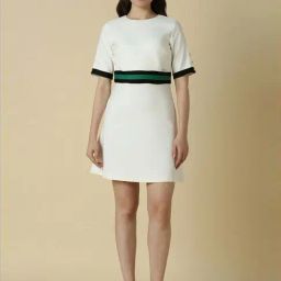 Allen Solly White Striped Shift Dress-image-58