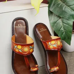 Carlton London Women's Tan Toe Ring Sandals-picture-18