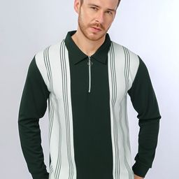 MYEONN Men Striped Polo Collar T-shirt-image-79