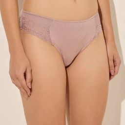 Wunderlove by Westside Dusty Mauve Floral Lace Designed Brief-image-89