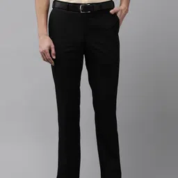 Park Avenue Men Mid-Rise Smart Slim Fit Formal Trousers-image-88