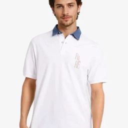 Rare Rabbit White Regular Fit Solid Polo T-Shirt-image-12