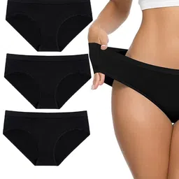 EMBATA Pack of 3 Women Mid-Rise Cotton Bikini Briefs-image-32