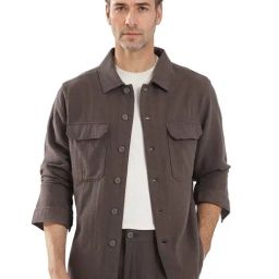 Rare Rabbit Brown Regular Fit Solid Shirt-image-43