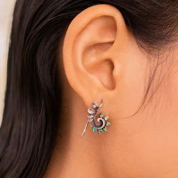 Shaya 92.5 Sterling Silver Release Oxidized Hoop for Women-image-9