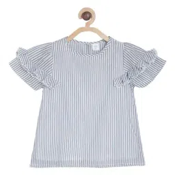 MINIKLUB Kids Grey Cotton Striped Top-image-52