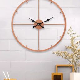 CHRONIKLE Elegant Round Copper Rose Gold Iron Wall Clock-38