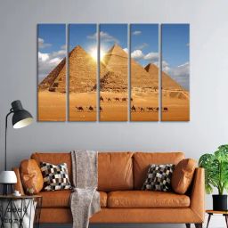 999Store Printed Brown MDF 5 Panels Wall Art-20