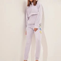 Sweet Dreams Purple Cotton Blend Graphic Print Tracksuit-image-30
