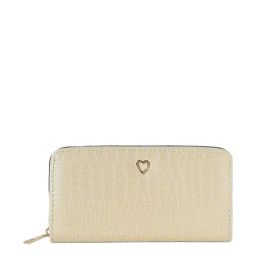 HauteSauce White Textured Zip Around Wallet for Women-19