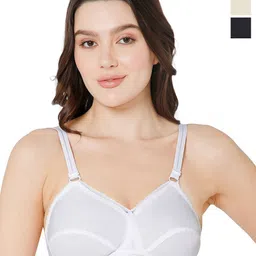 NAIDU HALL Pack Of 3 Full Coverage Non Padded Cotton Everyday Bras With All Day Comfort-picture-18