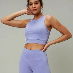 SILVERTRAQ Lavender Relaxed Fit Crop Top-44