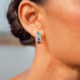 Shaya 92.5 Sterling Silver Owning My Stubborn Pursuits Hoop Earrings for Women-picture-11