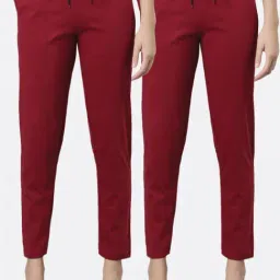 Kryptic Maroon Cotton Mid Rise Pants - Pack of 2-picture-42