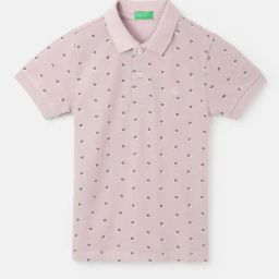 United Colors of Benetton Kids Mauve Printed Polo T-Shirt-picture-29