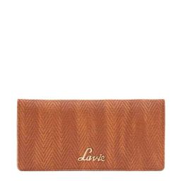 Lavie Herring Safain Tan Textured Bi-Fold Wallet for Women-12