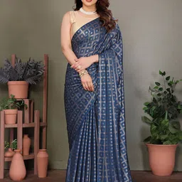 The Textile Hub Ethnic Motifs Woven Design Saree With Unstitched Blouse-picture-16