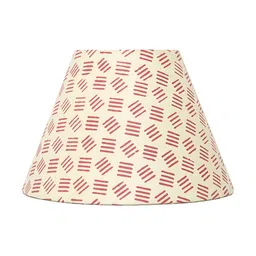 Lampenschirm India Beige Printed Cotton Frustum Shaped Lampshade-12