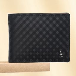 LOUIS STITCH Men Checked Leather Two Fold Wallet-8